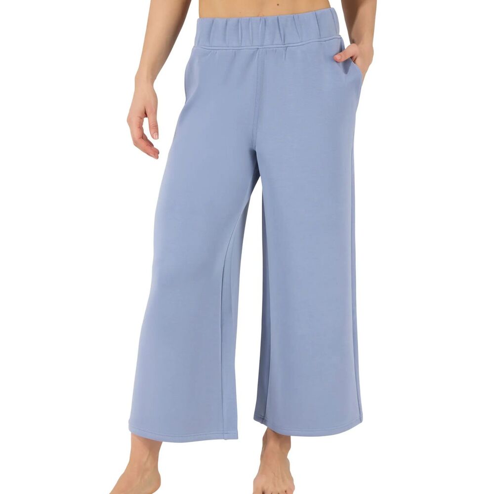 Yogalicious women's cropped sweatpants wide leg Elara cloud mist size M pull on